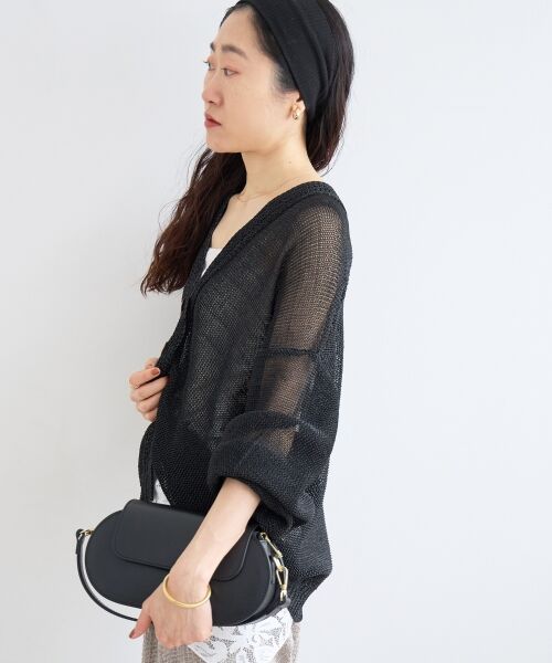 le.coeur blanc / ルクールブラン カーディガン・ボレロ | ペーパーヤーンVネックカーディガン | 詳細29