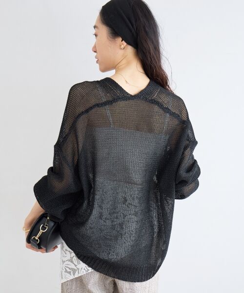 le.coeur blanc / ルクールブラン カーディガン・ボレロ | ペーパーヤーンVネックカーディガン | 詳細30