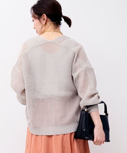 le.coeur blanc / ルクールブラン カーディガン・ボレロ | ペーパーヤーンVネックカーディガン | 詳細14