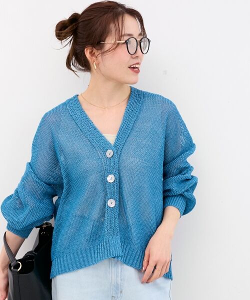 le.coeur blanc / ルクールブラン カーディガン・ボレロ | ペーパーヤーンVネックカーディガン | 詳細2