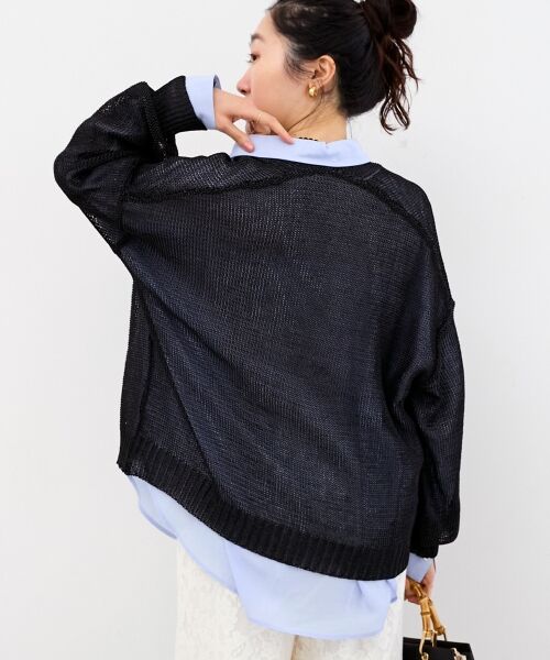 le.coeur blanc / ルクールブラン カーディガン・ボレロ | ペーパーヤーンVネックカーディガン | 詳細25