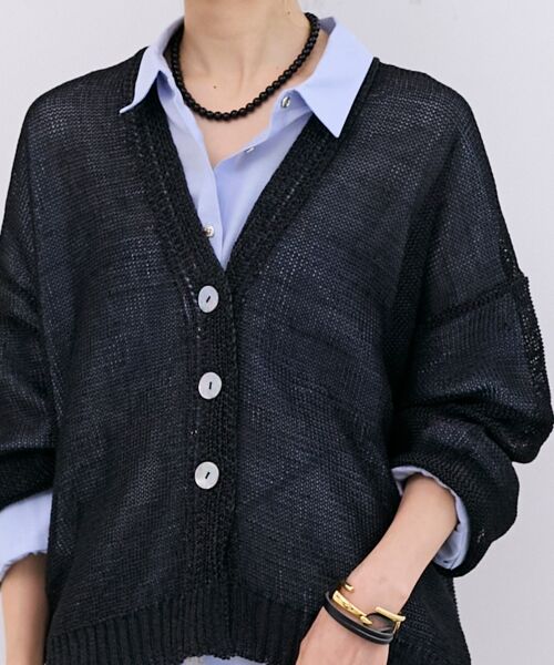 le.coeur blanc / ルクールブラン カーディガン・ボレロ | ペーパーヤーンVネックカーディガン | 詳細26