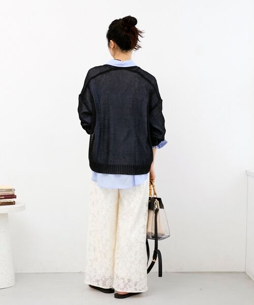 le.coeur blanc / ルクールブラン カーディガン・ボレロ | ペーパーヤーンVネックカーディガン | 詳細30