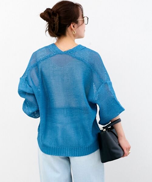 le.coeur blanc / ルクールブラン カーディガン・ボレロ | ペーパーヤーンVネックカーディガン | 詳細4