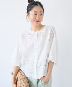 le.coeur blanc / ルクールブラン シャツ・ブラウス | カットワーク刺繍バルーンスリーブブラウス