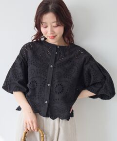 le.coeur blanc / ルクールブラン シャツ・ブラウス | カットワーク刺繍バルーンスリーブブラウス