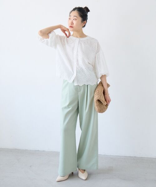 le.coeur blanc / ルクールブラン シャツ・ブラウス | カットワーク刺繍バルーンスリーブブラウス | 詳細11