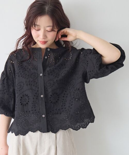 le.coeur blanc / ルクールブラン シャツ・ブラウス | カットワーク刺繍バルーンスリーブブラウス | 詳細18