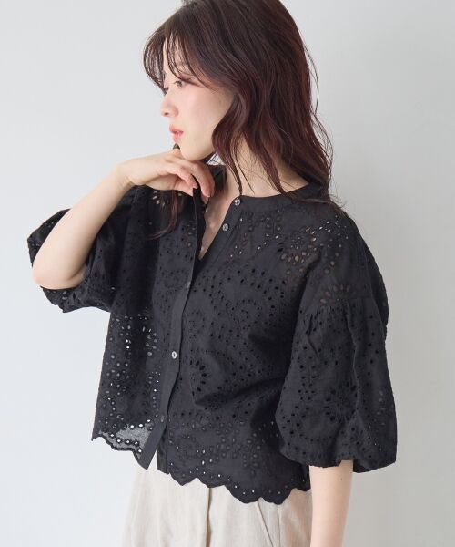 le.coeur blanc / ルクールブラン シャツ・ブラウス | カットワーク刺繍バルーンスリーブブラウス | 詳細19