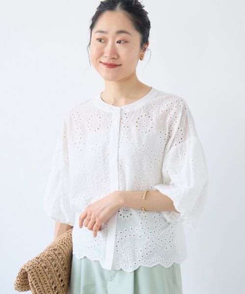 le.coeur blanc / ルクールブラン シャツ・ブラウス | カットワーク刺繍バルーンスリーブブラウス | 詳細3