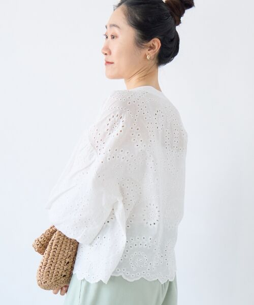 le.coeur blanc / ルクールブラン シャツ・ブラウス | カットワーク刺繍バルーンスリーブブラウス | 詳細4