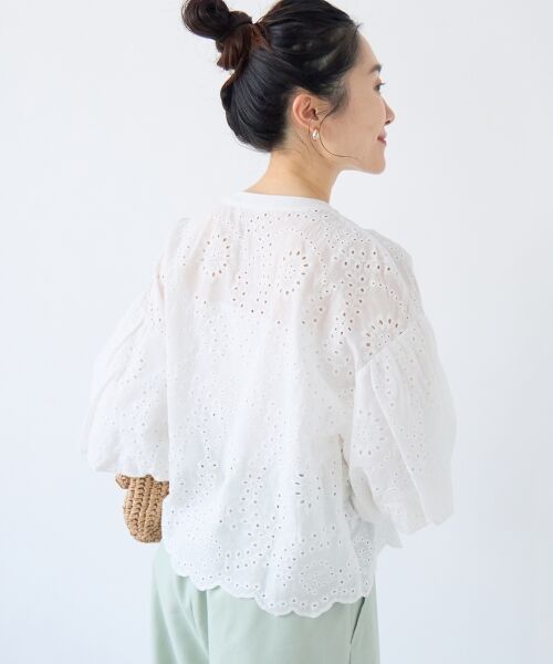 le.coeur blanc / ルクールブラン シャツ・ブラウス | カットワーク刺繍バルーンスリーブブラウス | 詳細5