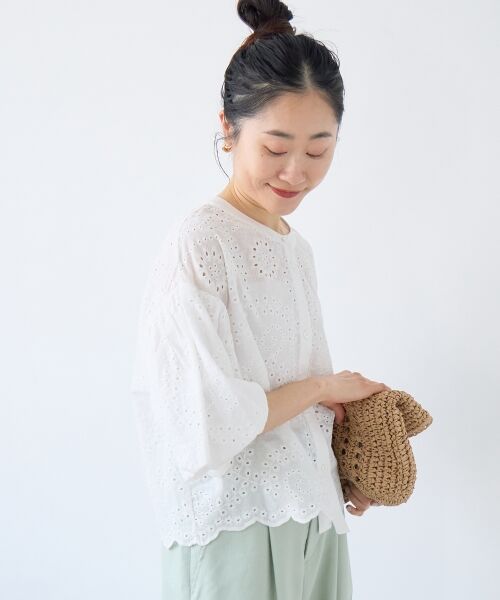 le.coeur blanc / ルクールブラン シャツ・ブラウス | カットワーク刺繍バルーンスリーブブラウス | 詳細6
