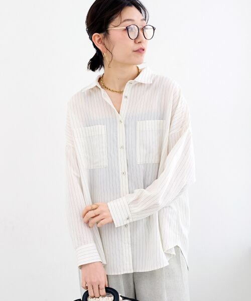 le.coeur blanc / ルクールブラン シャツ・ブラウス | シアー2WAYオーバーシャツ | 詳細25