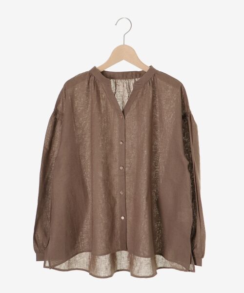 le.coeur blanc / ルクールブラン シャツ・ブラウス | 麻コットンスタンドカラーブラウス | 詳細1