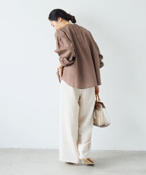 le.coeur blanc / ルクールブラン シャツ・ブラウス | 麻コットンスタンドカラーブラウス | 詳細10