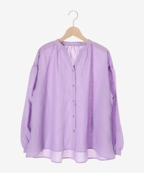 le.coeur blanc / ルクールブラン シャツ・ブラウス | 麻コットンスタンドカラーブラウス | 詳細12