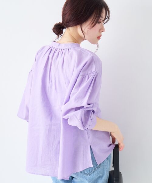 le.coeur blanc / ルクールブラン シャツ・ブラウス | 麻コットンスタンドカラーブラウス | 詳細16
