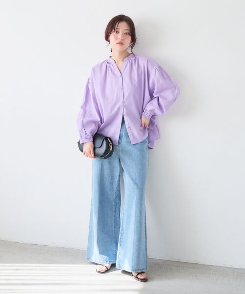 le.coeur blanc / ルクールブラン シャツ・ブラウス | 麻コットンスタンドカラーブラウス | 詳細19