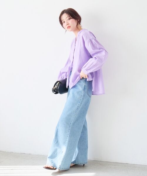 le.coeur blanc / ルクールブラン シャツ・ブラウス | 麻コットンスタンドカラーブラウス | 詳細21