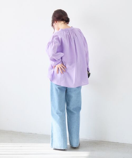 le.coeur blanc / ルクールブラン シャツ・ブラウス | 麻コットンスタンドカラーブラウス | 詳細22