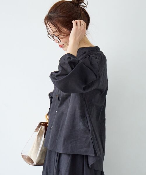 le.coeur blanc / ルクールブラン シャツ・ブラウス | 麻コットンスタンドカラーブラウス | 詳細26