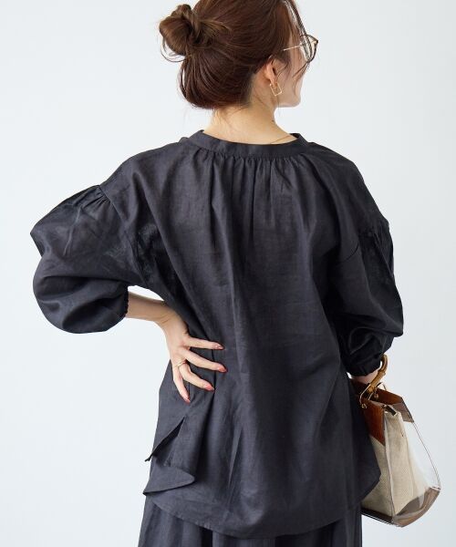 le.coeur blanc / ルクールブラン シャツ・ブラウス | 麻コットンスタンドカラーブラウス | 詳細27