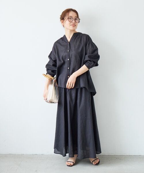 le.coeur blanc / ルクールブラン シャツ・ブラウス | 麻コットンスタンドカラーブラウス | 詳細29