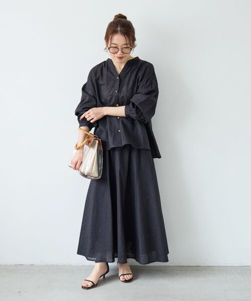 le.coeur blanc / ルクールブラン シャツ・ブラウス | 麻コットンスタンドカラーブラウス | 詳細30