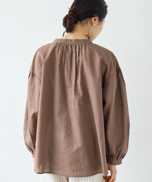 le.coeur blanc / ルクールブラン シャツ・ブラウス | 麻コットンスタンドカラーブラウス | 詳細6