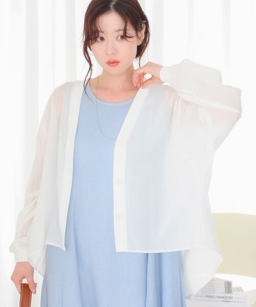 le.coeur blanc / ルクールブラン シャツ・ブラウス | シアーシャツカーデ | 詳細12