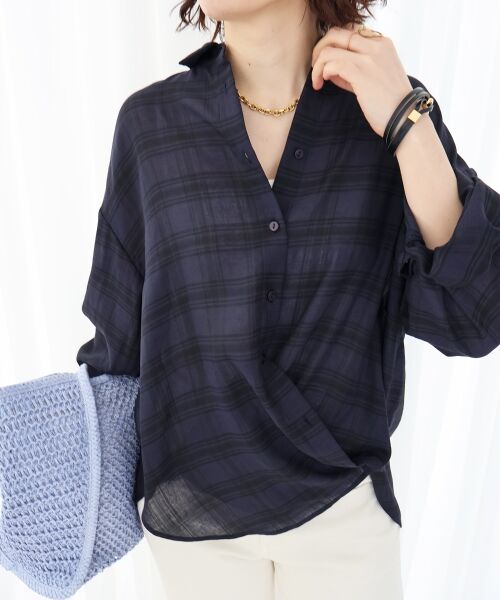 le.coeur blanc / ルクールブラン シャツ・ブラウス | シアーチェックオーバーシャツ | 詳細16