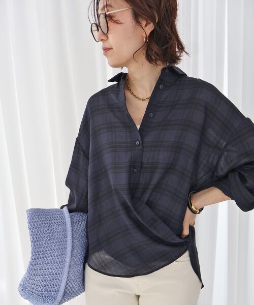 le.coeur blanc / ルクールブラン シャツ・ブラウス | シアーチェックオーバーシャツ | 詳細17