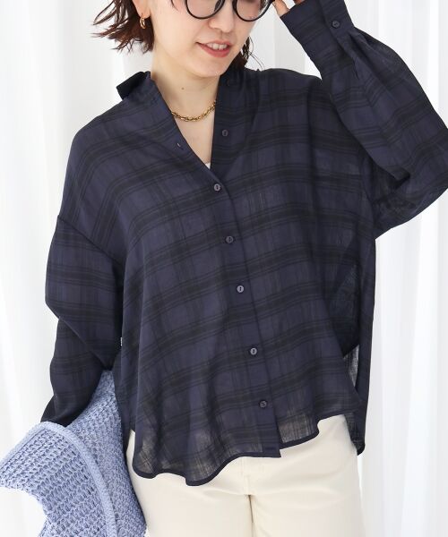 le.coeur blanc / ルクールブラン シャツ・ブラウス | シアーチェックオーバーシャツ | 詳細20