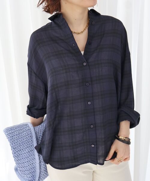 le.coeur blanc / ルクールブラン シャツ・ブラウス | シアーチェックオーバーシャツ | 詳細21