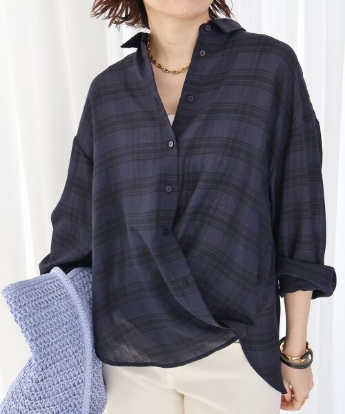 le.coeur blanc / ルクールブラン シャツ・ブラウス | シアーチェックオーバーシャツ | 詳細22