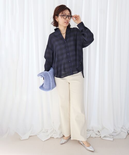 le.coeur blanc / ルクールブラン シャツ・ブラウス | シアーチェックオーバーシャツ | 詳細24