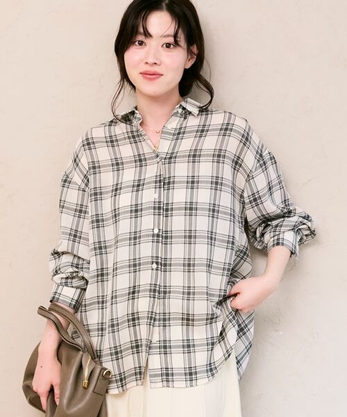 le.coeur blanc / ルクールブラン シャツ・ブラウス | シアーチェックオーバーシャツ | 詳細3