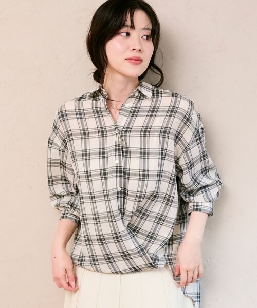 le.coeur blanc / ルクールブラン シャツ・ブラウス | シアーチェックオーバーシャツ | 詳細5