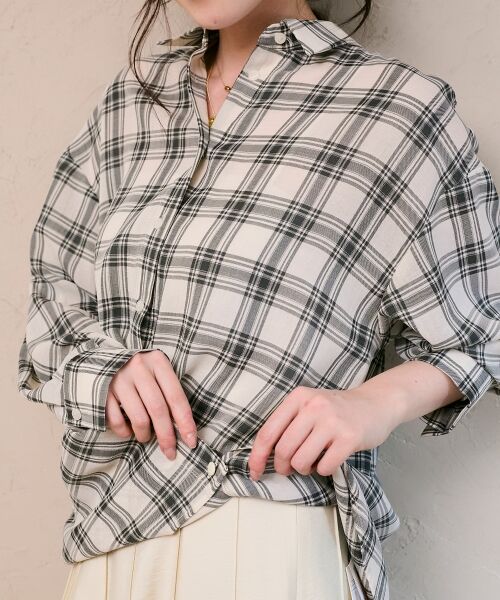 le.coeur blanc / ルクールブラン シャツ・ブラウス | シアーチェックオーバーシャツ | 詳細9