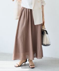 le.coeur blanc / ルクールブラン ロング・マキシ丈スカート | 麻コットンギャザースカート