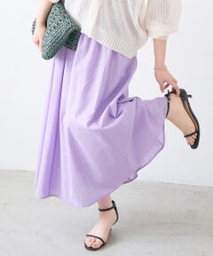 麻コットンギャザースカート