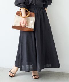 le.coeur blanc / ルクールブラン ロング・マキシ丈スカート | 麻コットンギャザースカート