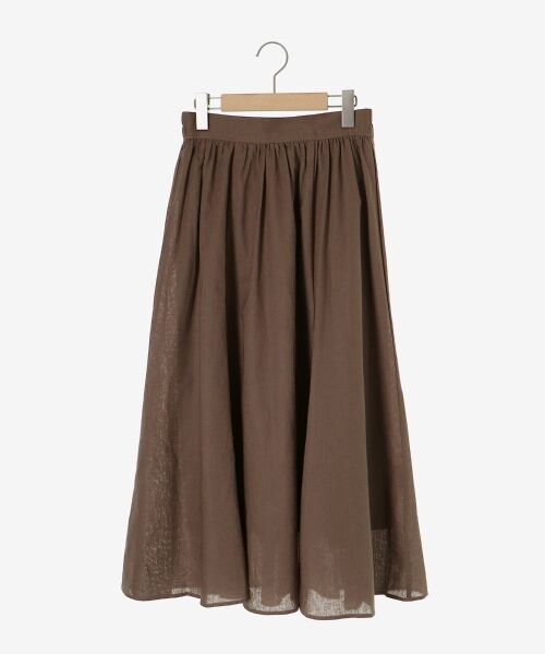 le.coeur blanc / ルクールブラン ロング・マキシ丈スカート | 麻コットンギャザースカート | 詳細1