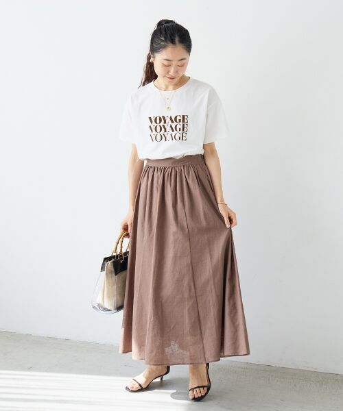 le.coeur blanc / ルクールブラン ロング・マキシ丈スカート | 麻コットンギャザースカート | 詳細11