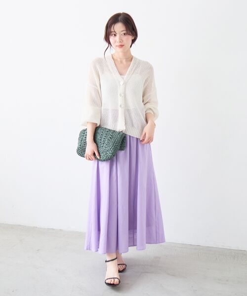 le.coeur blanc / ルクールブラン ロング・マキシ丈スカート | 麻コットンギャザースカート | 詳細18