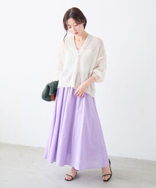 le.coeur blanc / ルクールブラン ロング・マキシ丈スカート | 麻コットンギャザースカート | 詳細19