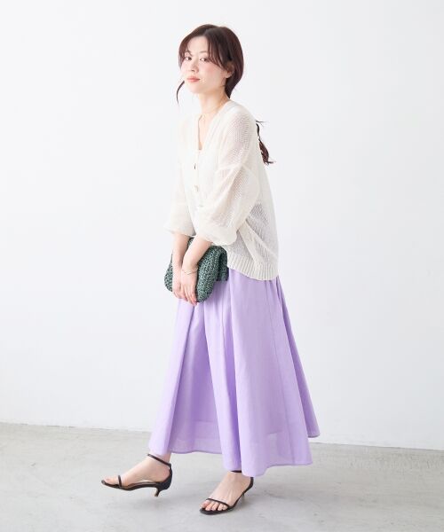 le.coeur blanc / ルクールブラン ロング・マキシ丈スカート | 麻コットンギャザースカート | 詳細20