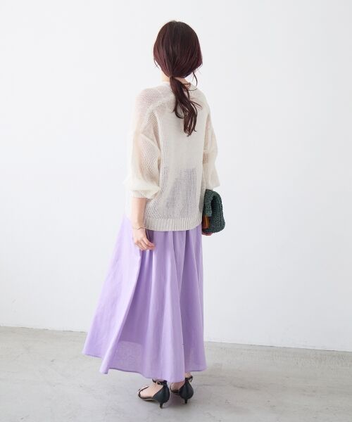 le.coeur blanc / ルクールブラン ロング・マキシ丈スカート | 麻コットンギャザースカート | 詳細21