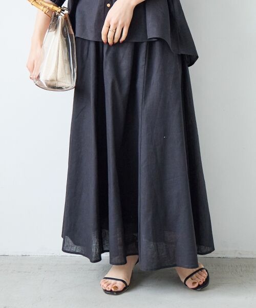 le.coeur blanc / ルクールブラン ロング・マキシ丈スカート | 麻コットンギャザースカート | 詳細23